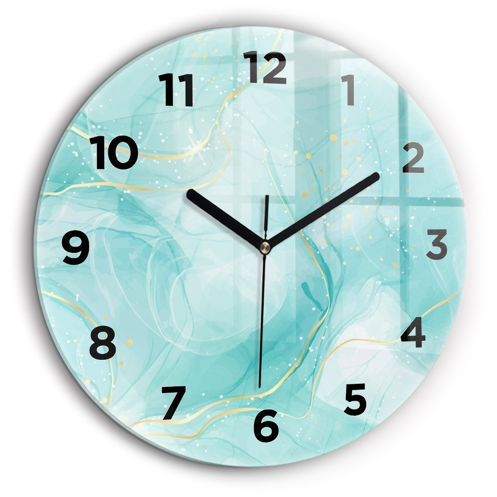 Marbre abstrait Horloge ronde en verre 60 cm