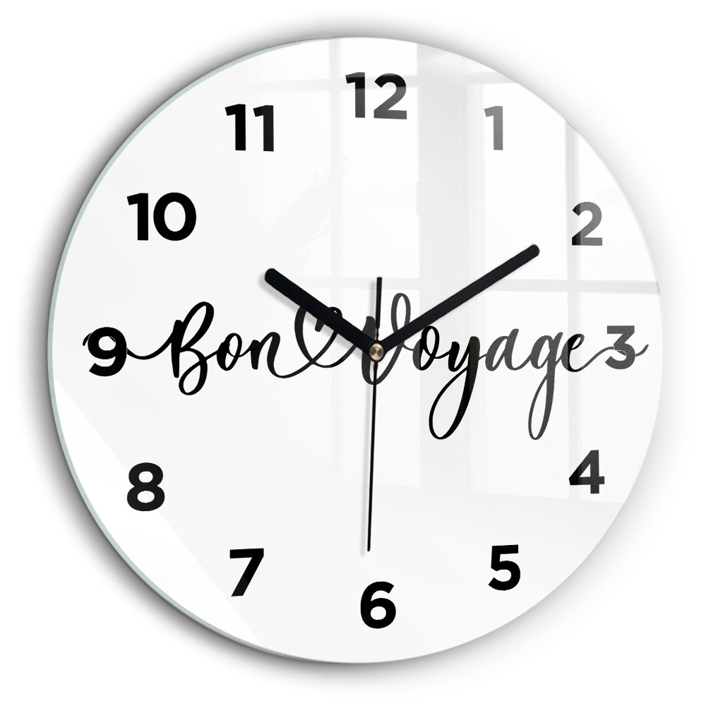 Inscription Bon voyage Horloge ronde murale 60 cm