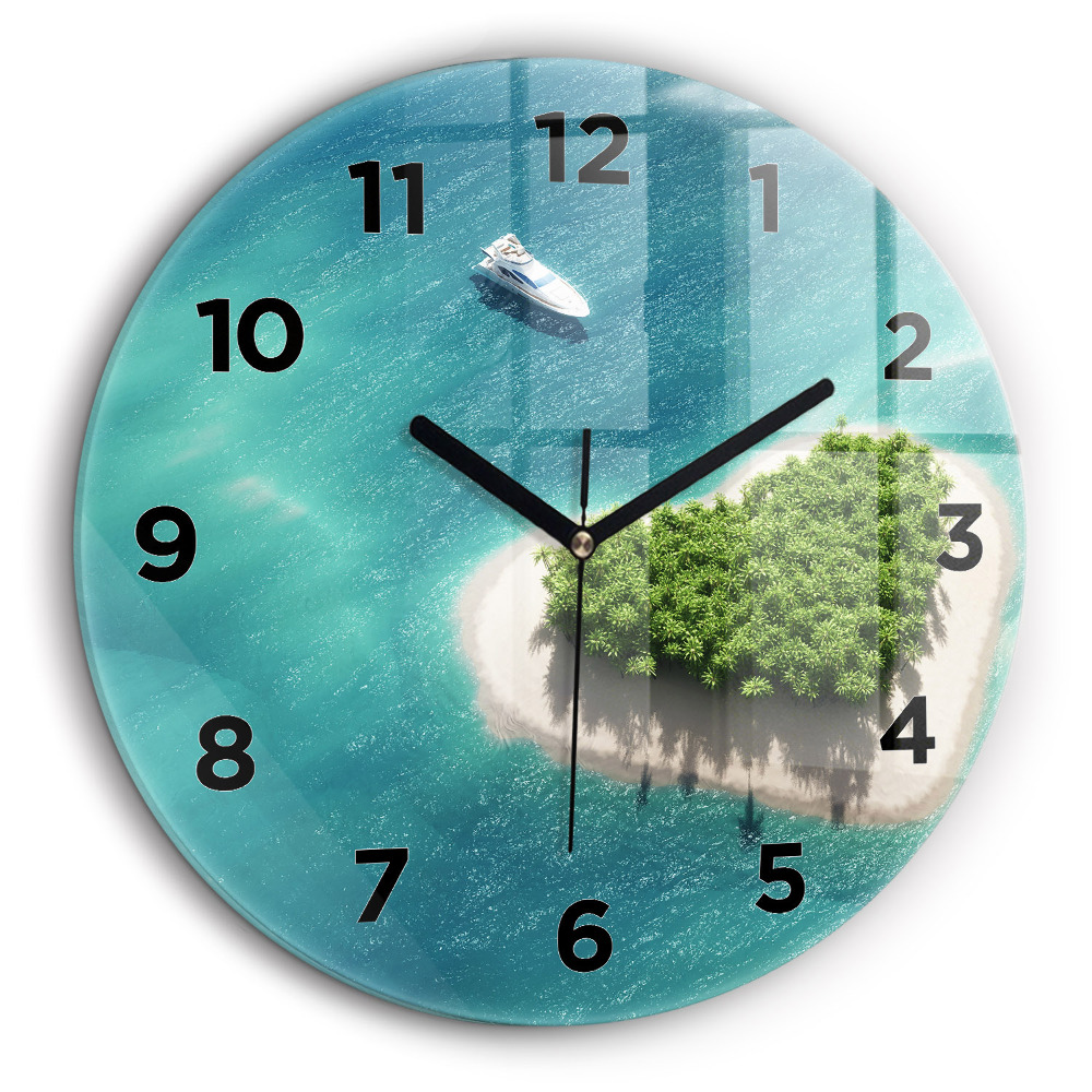 Île du cœur Horloge ronde 60 cm