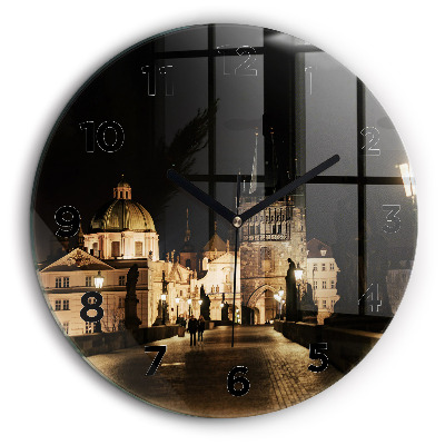 Pont Charles à Prague Horloge ronde murale 60 cm