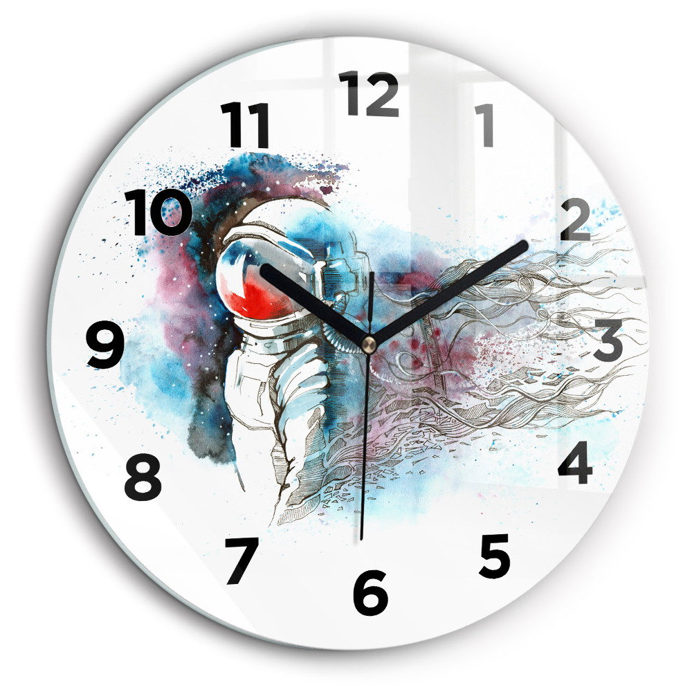 Astronaute abstrait Horloge ronde murale 60 cm