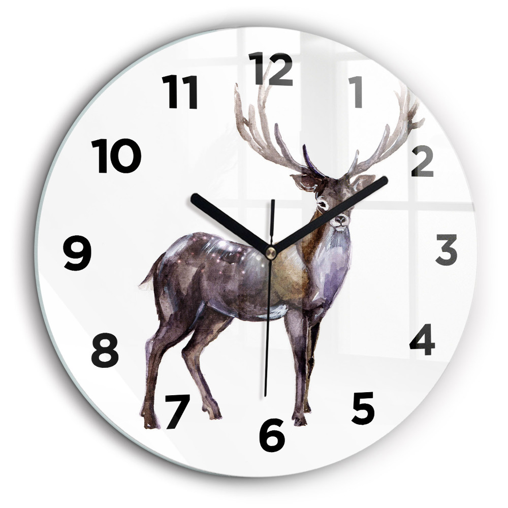 Cerf roi de la forêt Horloge ronde murale 60 cm