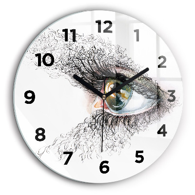 Dessin d'un oeil humain Pendule murale ronde 60 cm