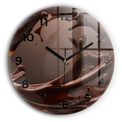 Vagues de cacao Horloge ronde en verre 60 cm