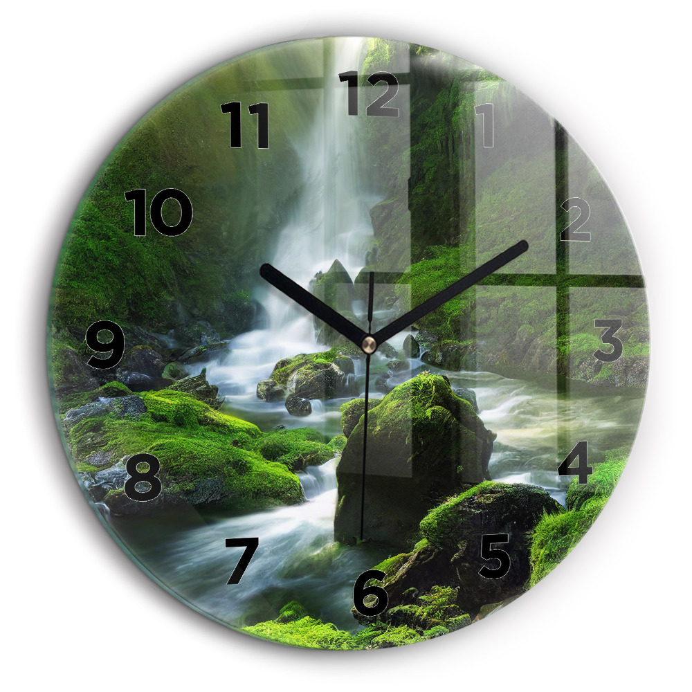 Cascade et rochers Horloge ronde murale 60 cm