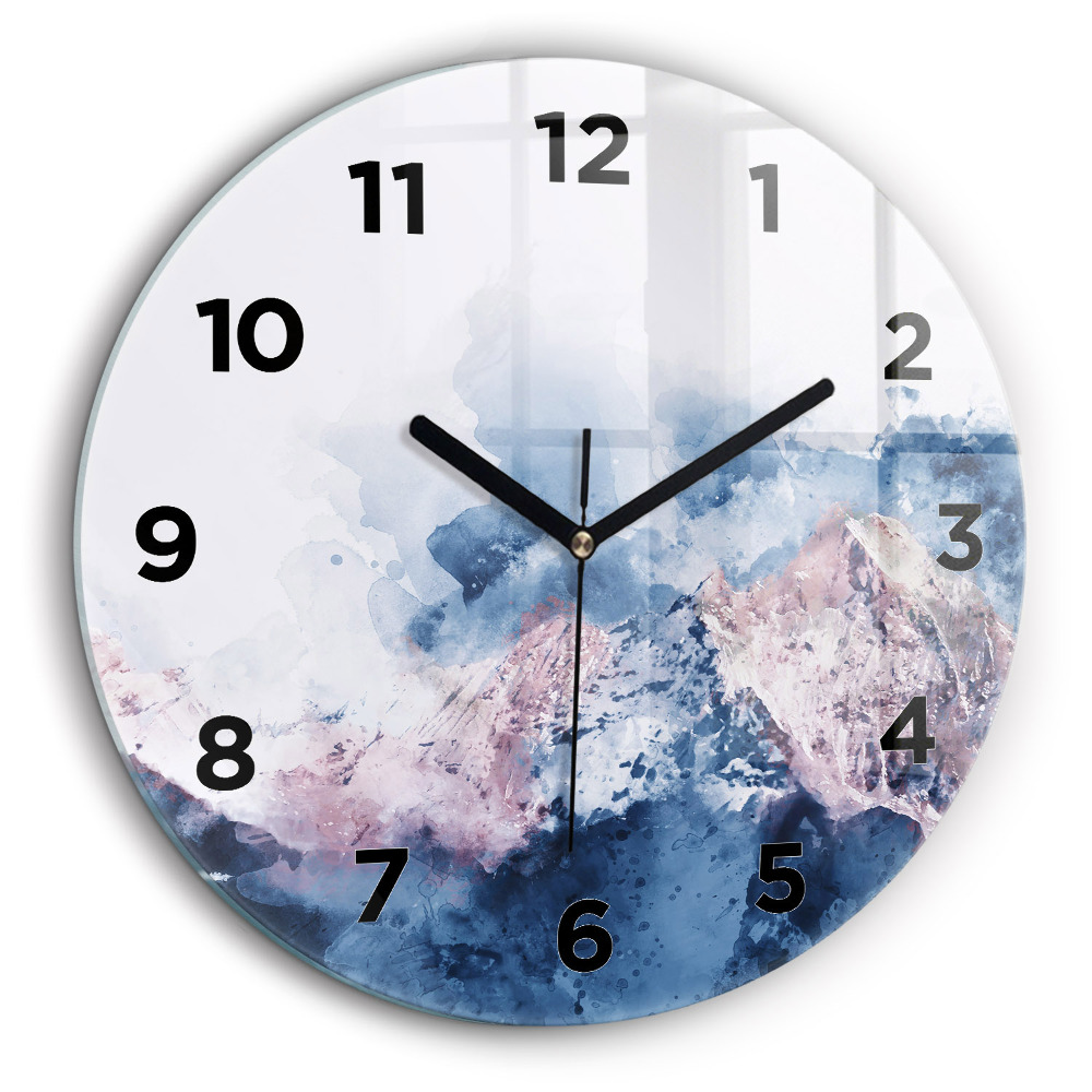 Chaînes de montagnes abstraites Pendule murale ronde 60 cm