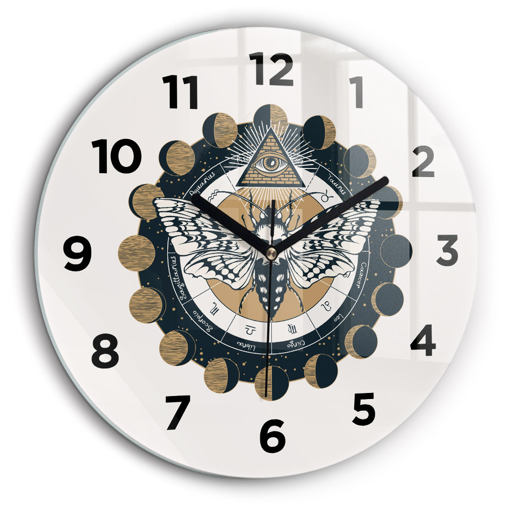 Phases de la lune et œil Horloge ronde 60 cm