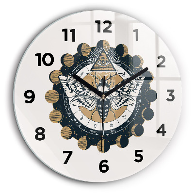 Phases de la lune et œil Horloge ronde 60 cm