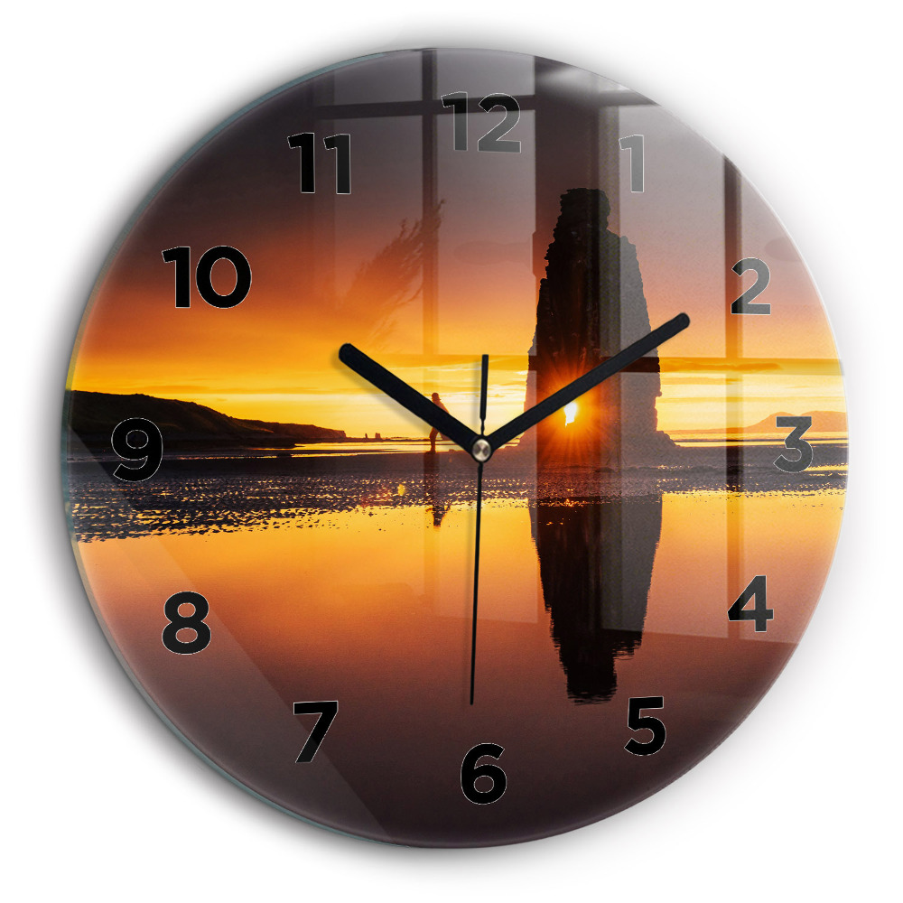 Coureur et coucher de soleil Horloge ronde 60 cm