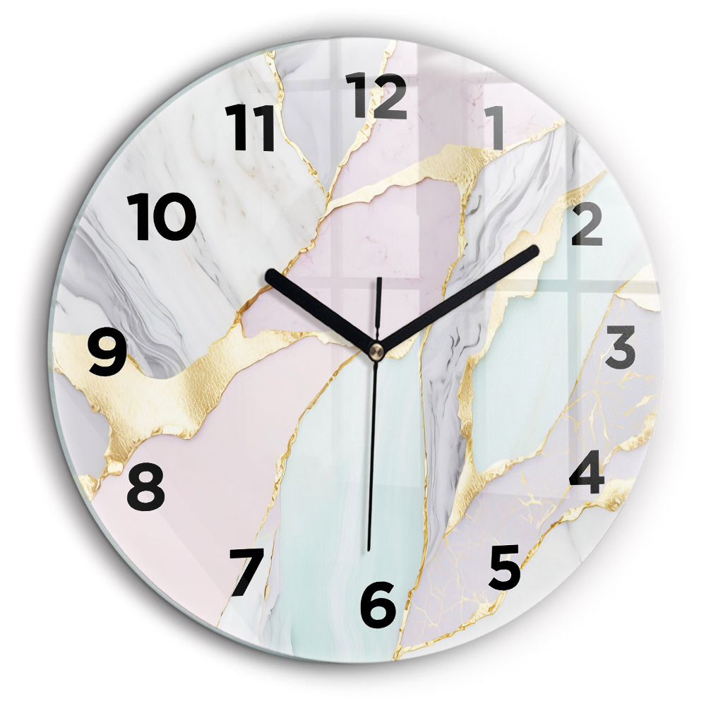 Motif de marbre Horloge ronde murale 60 cm