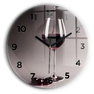 Lampe de vin rouge Horloge ronde en verre 60 cm