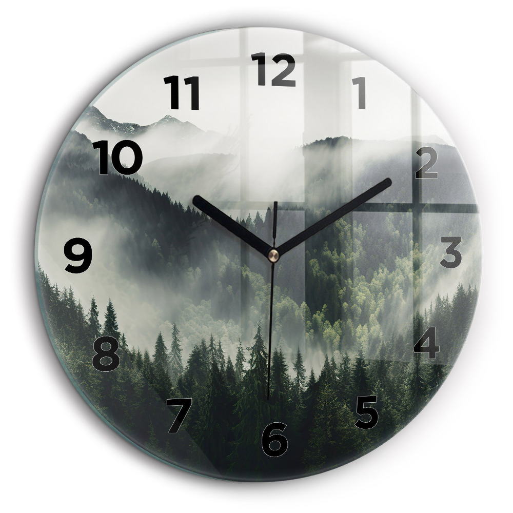 Paysage de forêt Pendule murale ronde 60 cm