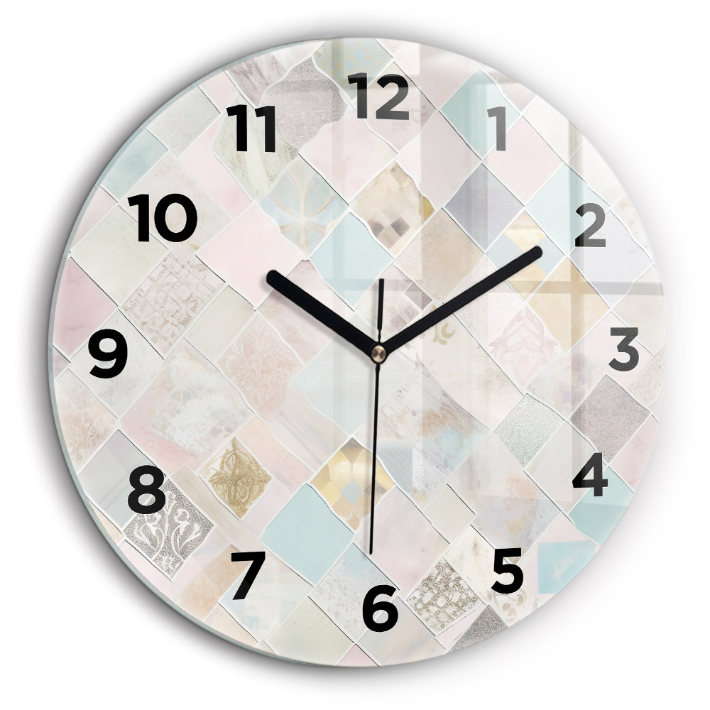 Tuiles colorées Horloge ronde 60 cm