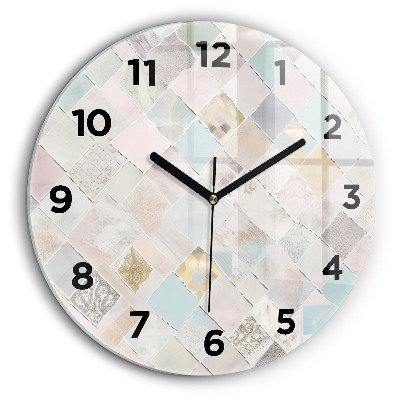 Tuiles colorées Horloge ronde 60 cm
