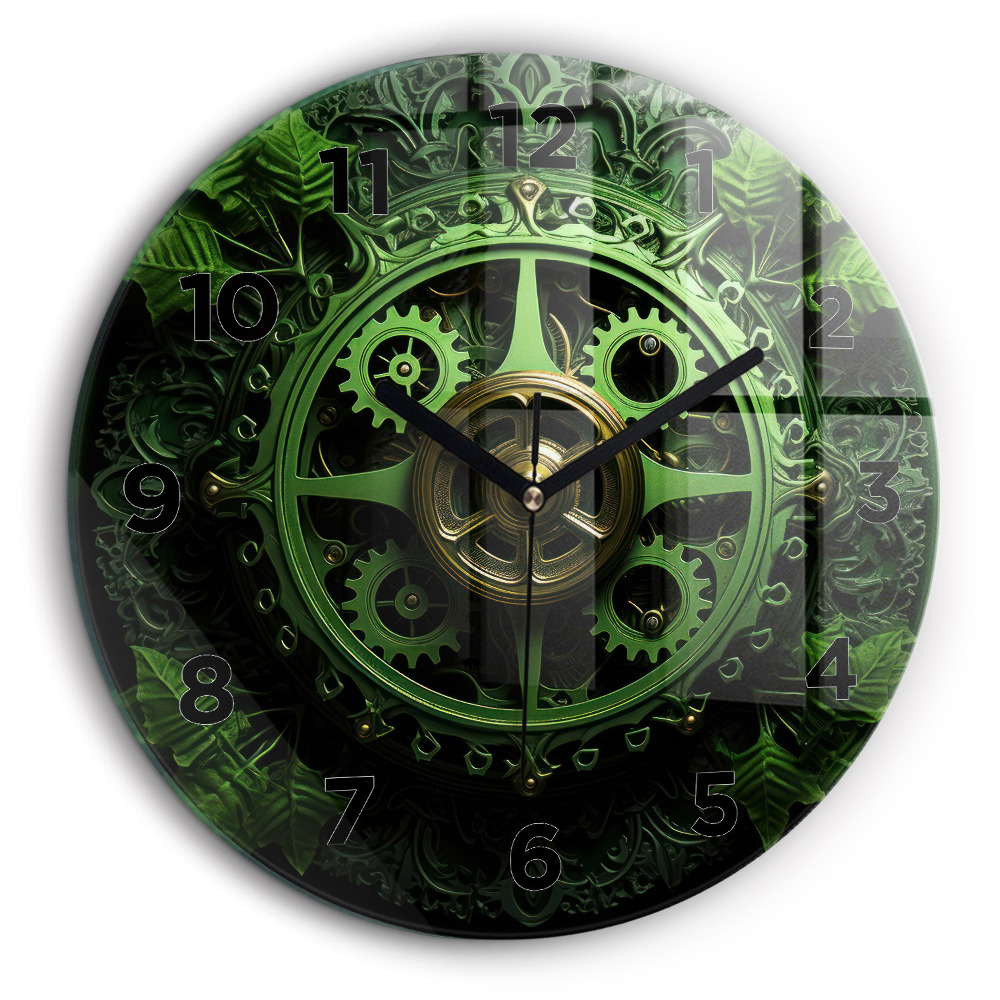 Mécanisme vert Horloge ronde murale 60 cm