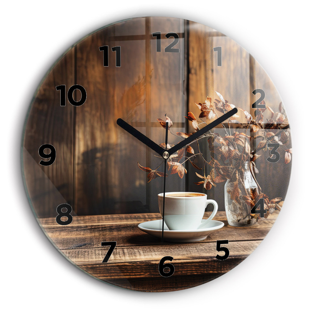 Tasse de café Horloge ronde murale 60 cm