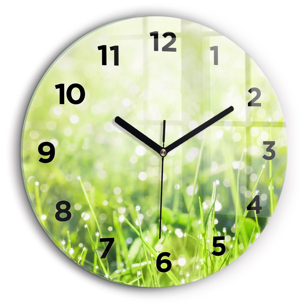 Herbe verte Horloge ronde murale 60 cm