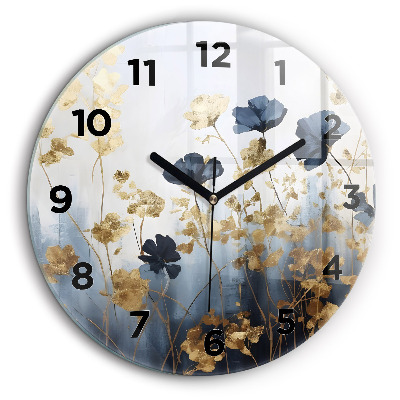 Fleurs abstraites Horloge ronde 60 cm