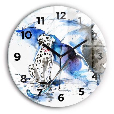 Dalmatien et parapluie Pendule murale ronde 60 cm