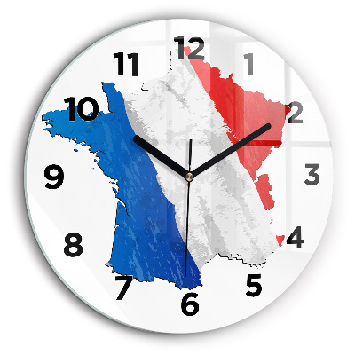 Drapeau de la France Pendule murale ronde 60 cm