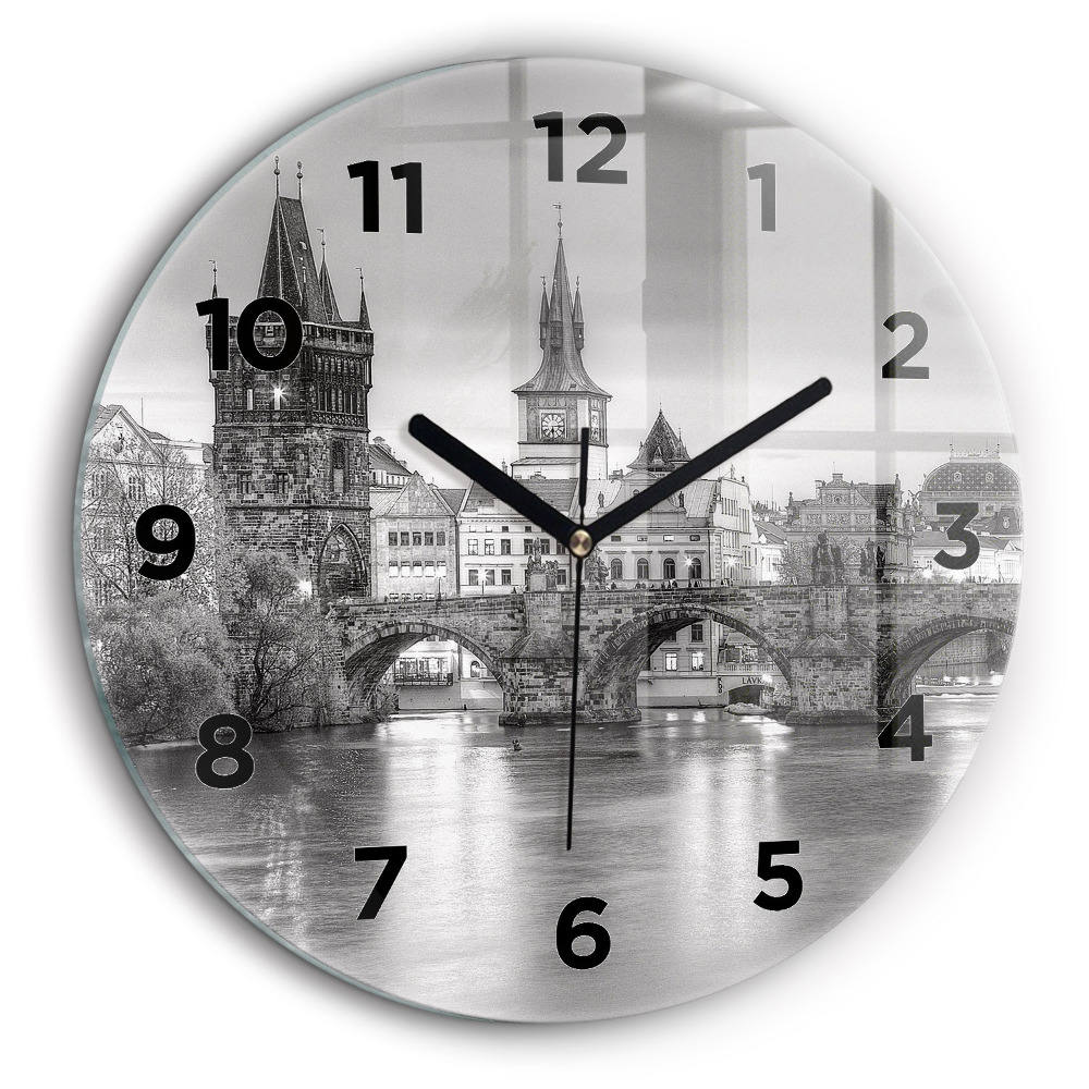 Pont Charles à Prague Horloge ronde murale 60 cm