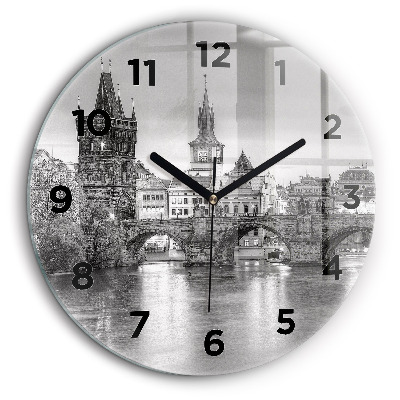 Pont Charles à Prague Horloge ronde murale 60 cm