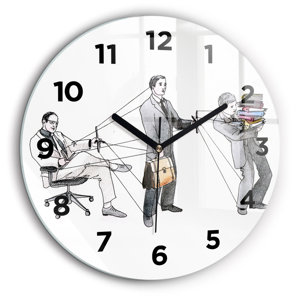 Personnages en marionnettes Horloge ronde 60 cm