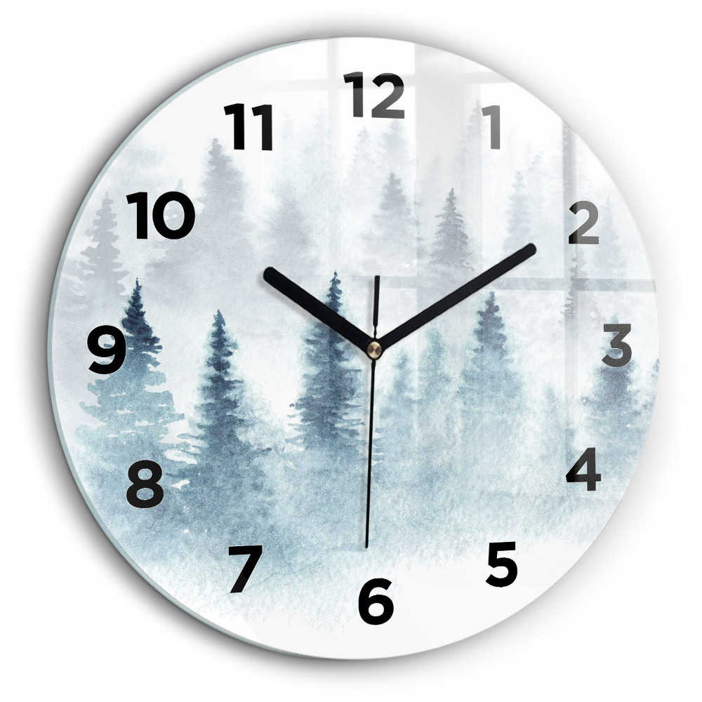 Forêt d'hiver Pendule murale ronde 60 cm