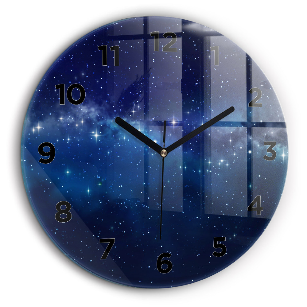 Étoiles dans le ciel noir Horloge ronde 60 cm