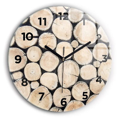 Tronc d'arbre coupé Horloge ronde en verre 60 cm