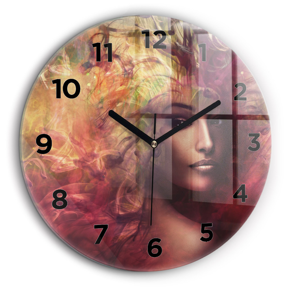Portrait de femme Horloge ronde 60 cm