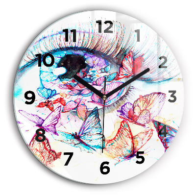 Oeil de papillon coloré Pendule murale ronde 60 cm