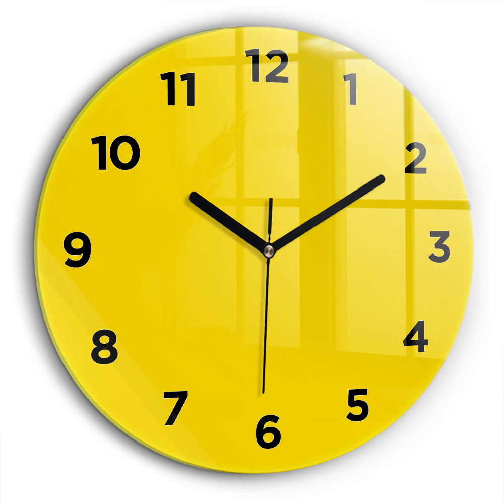 Jaune Horloge ronde murale 60 cm