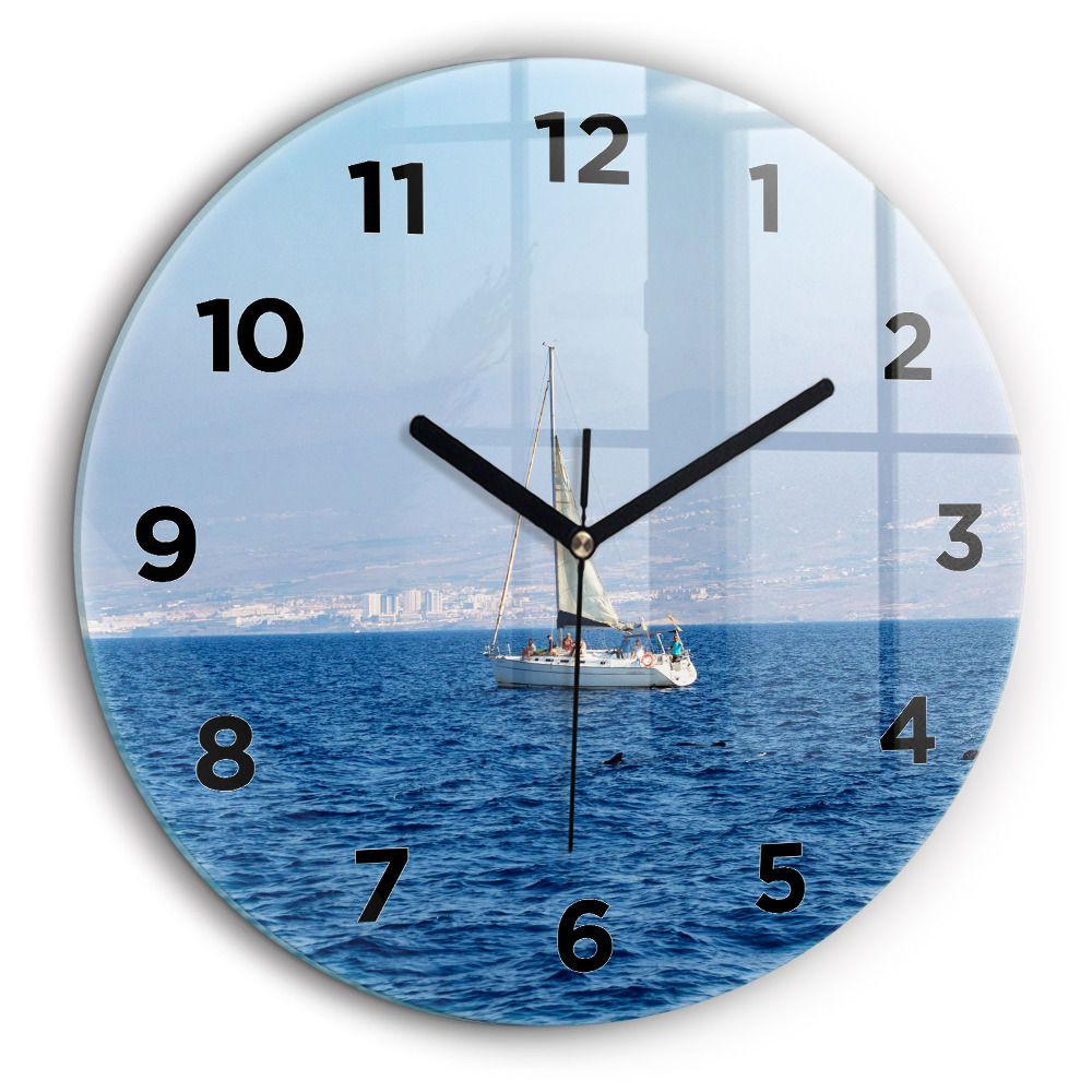 Yacht à Tenerife Pendule murale ronde 60 cm