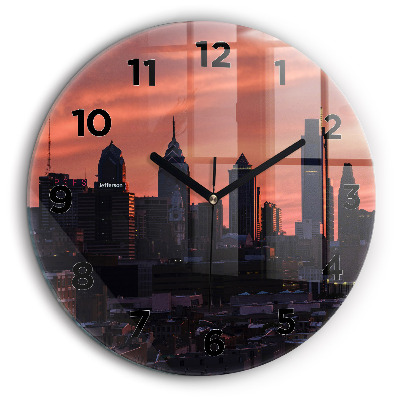 Panorama de Philadelphie Horloge ronde murale 60 cm