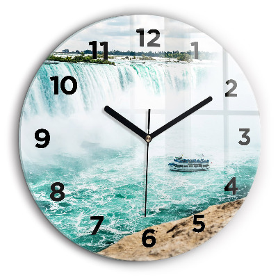 Bateau et Niagara Horloge ronde 60 cm
