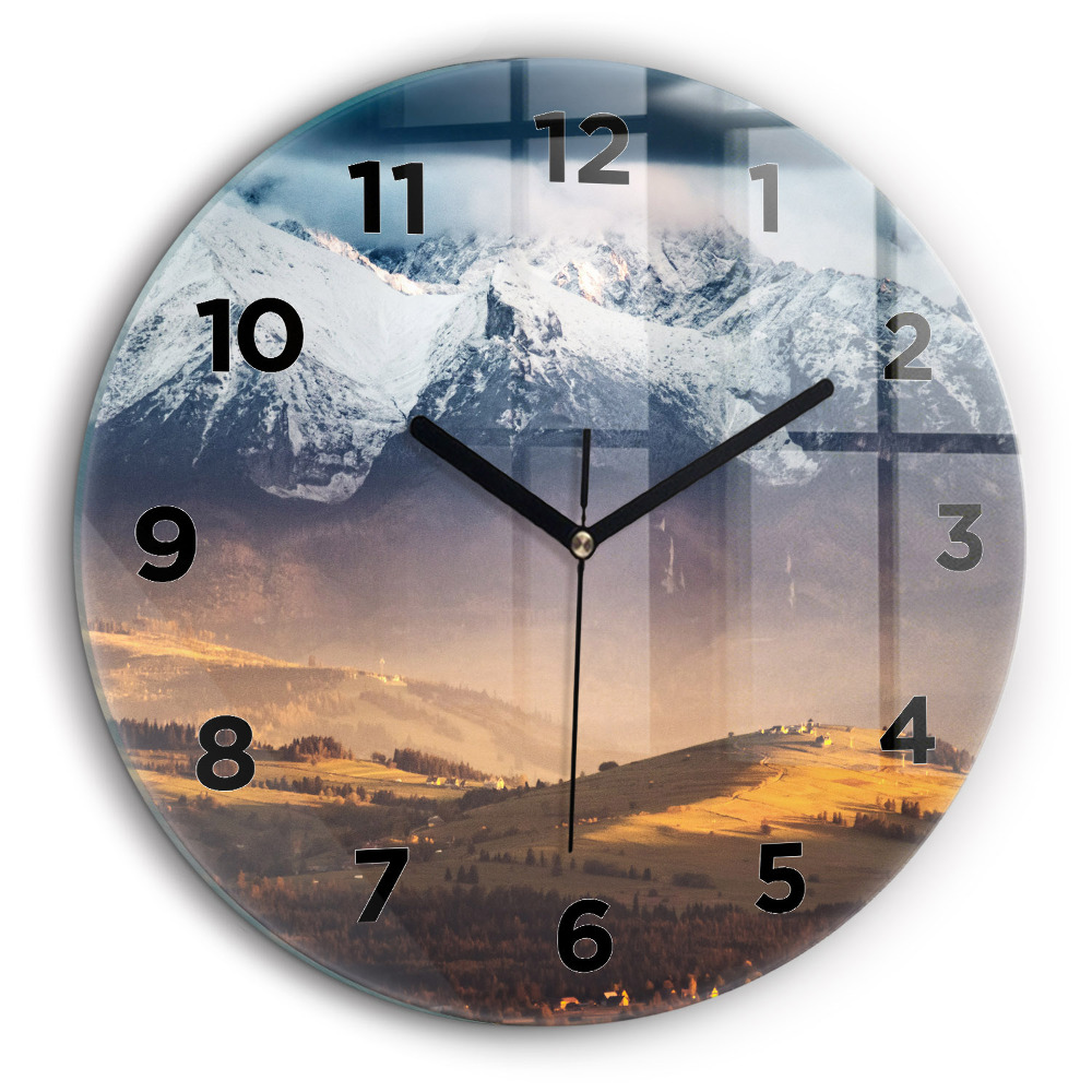 Paysage hivernal des Tatras Horloge ronde 60 cm