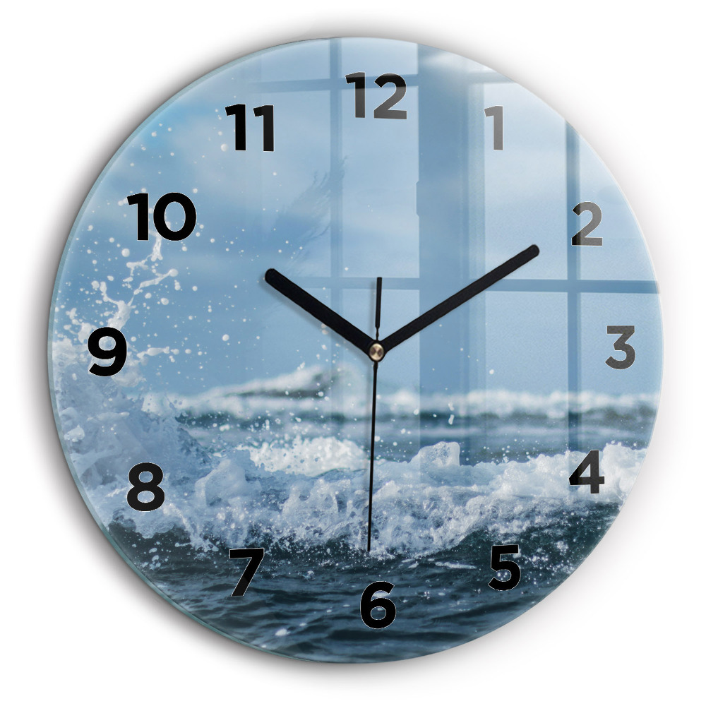 Photo de vagues en mer Horloge ronde murale 60 cm