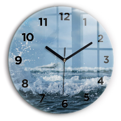Photo de vagues en mer Horloge ronde murale 60 cm