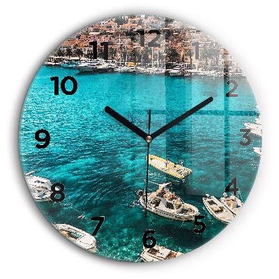 Bateaux en Croatie Horloge ronde murale 60 cm