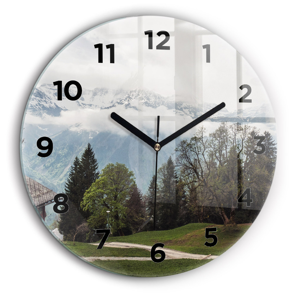 Vue sur les montagnes Horloge ronde 60 cm