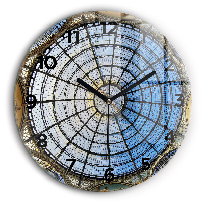 Centre commercial de Milan Horloge ronde en verre 60 cm