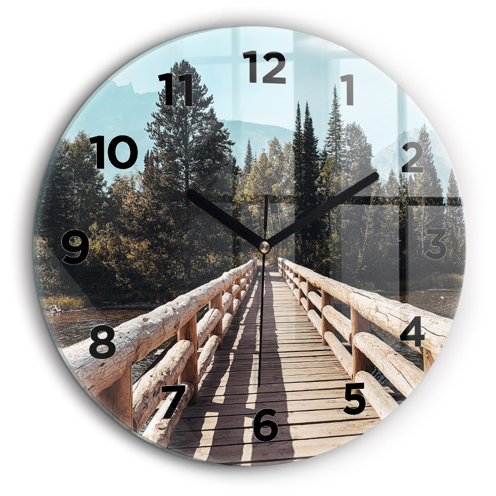 Montagnes à Yellowstone Pendule murale ronde 60 cm