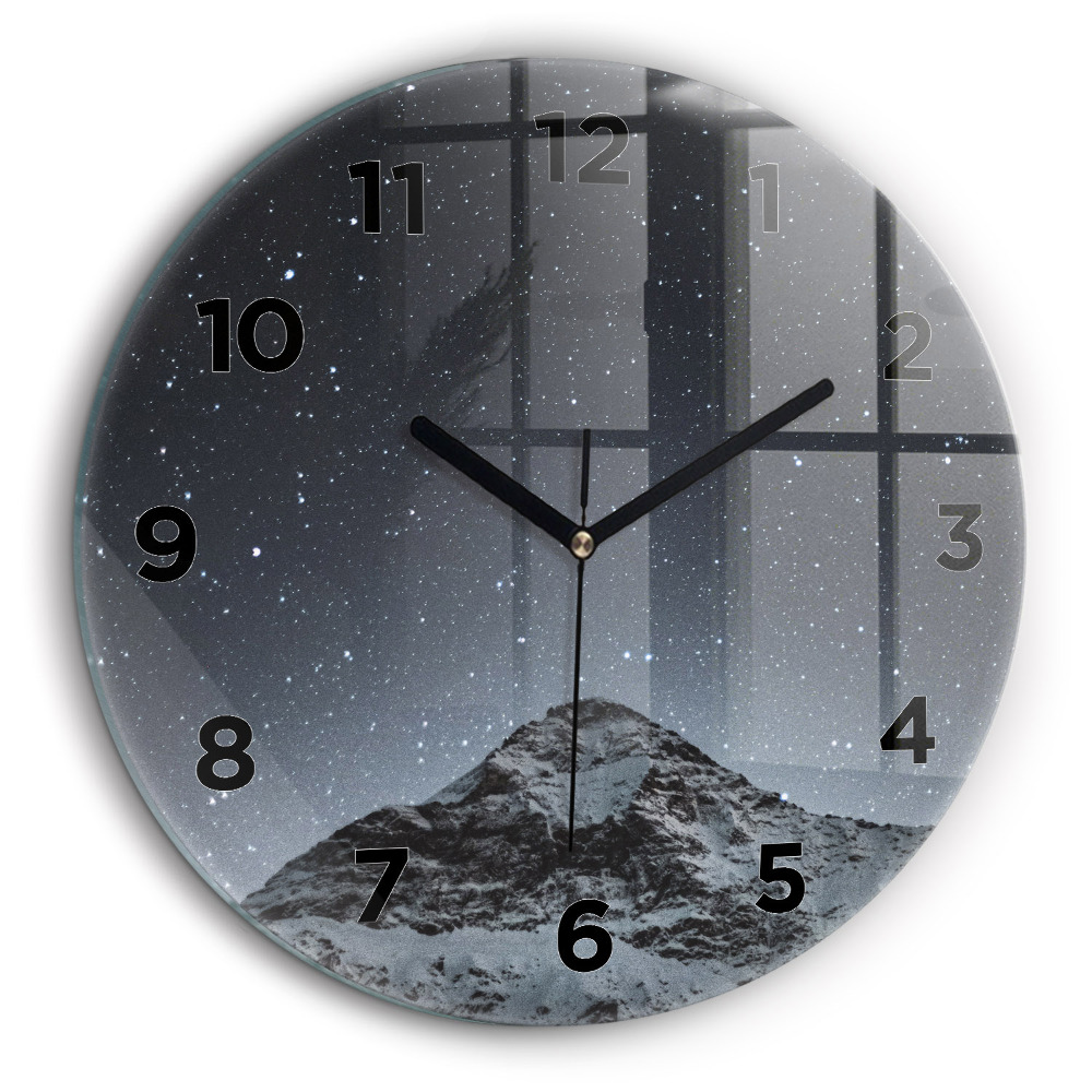 Montagne sous les étoiles Horloge ronde 60 cm