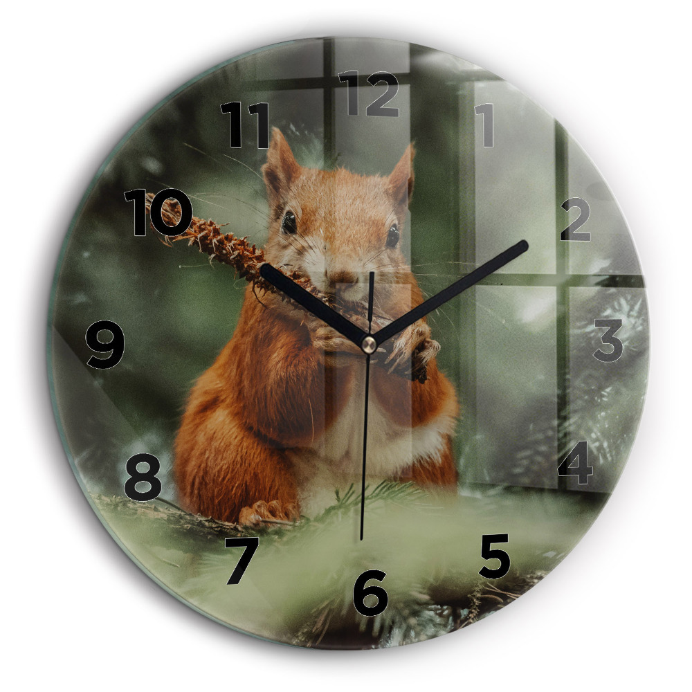 Écureuil et animaux sauvages Horloge ronde 60 cm