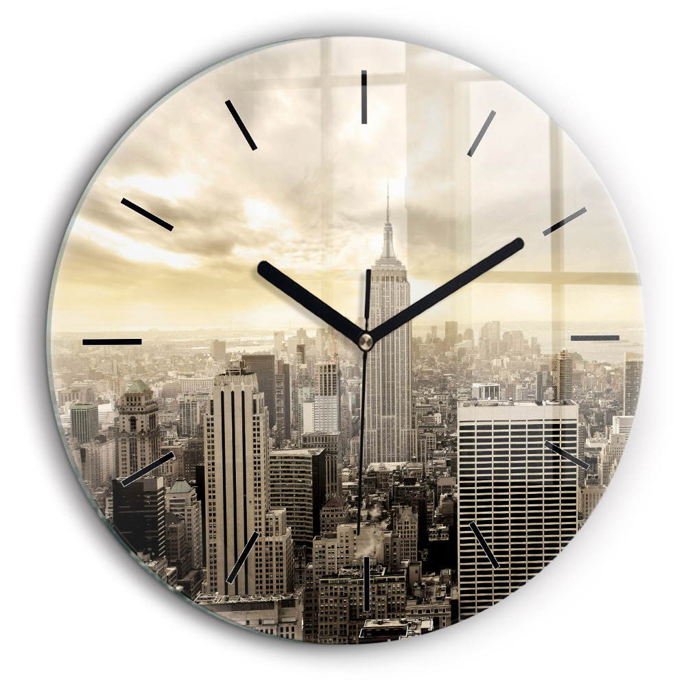 Pendule murale ronde 60 cm Gratte-ciel à New York