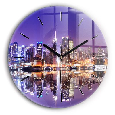 Horloge ronde 60 cm New York City la nuit