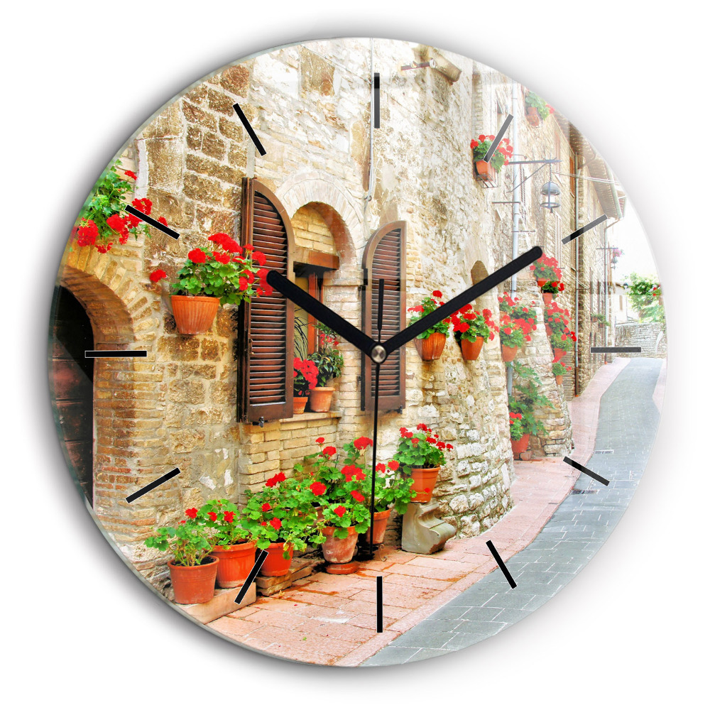 Pendule murale ronde 60 cm Rue pittoresque