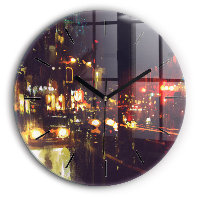 Pendule murale ronde 60 cm Ville peinte