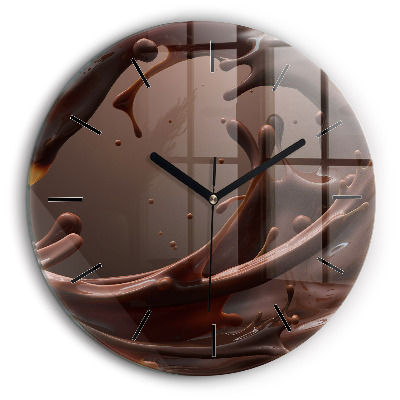 Horloge ronde en verre 60 cm Vagues de cacao